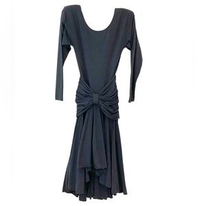 Vintage formal low back black maxi dress